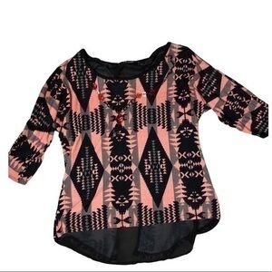 Papaya size large top with necklace, mesh back